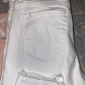 levi 711 white skinny jeans